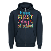 Navy happy first day of school Zipper Hoodie - BundleAndBundleShop