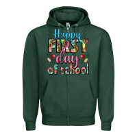 Sports Green happy first day of school Zipper Hoodie - BundleAndBundleShop
