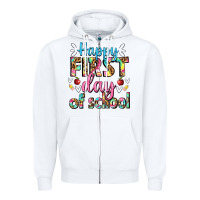 White happy first day of school Zipper Hoodie - BundleAndBundleShop