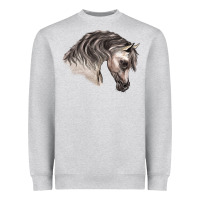 Heather Grey Arabian Horse Heavyweight Sweatshirt - LillyAllenDesigns