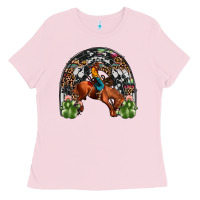 Bubblegum Pink rodeo cowboy rainbow Ladies Tee - JahusDesignShop