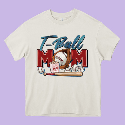 T Ball Mom Heavy Core Tee Designed By Zillion Design Studio