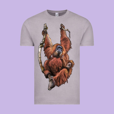 Orangutan And Baby Vintage Tee Designed By Lillyallendesigns