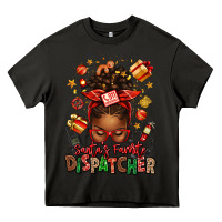 Asphalt santa's favorite dispatcher afro messy bun Heavy Core Tee - texasbilliewilder