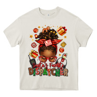 Cream santa's favorite dispatcher afro messy bun Heavy Core Tee - texasbilliewilder