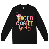 Black iced coffee girly Long Sleeve Tee - MaliasSmallBusiness