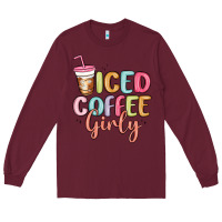 Burgundy iced coffee girly Long Sleeve Tee - MaliasSmallBusiness