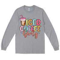 Heather Grey iced coffee girly Long Sleeve Tee - MaliasSmallBusiness