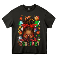 Asphalt santa's favorite secretary afro messy bun Heavy Core Tee - texasbilliewilder