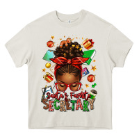 Cream santa's favorite secretary afro messy bun Heavy Core Tee - texasbilliewilder