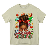 Santa's Favorite Secretary Afro Messy Bun Heavy Core Tee | Teevron