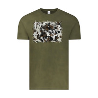 Vintage Olive cowhide background Vintage Tee - BarkalooDesign