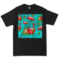Black flamingo seamless pattern Premium Tee - HRA Design Shop