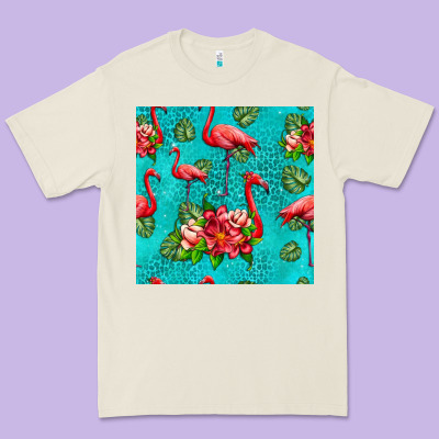 Flamingo Seamless Pattern Premium Tee Designed By Hra Design Shop