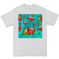 Dove Grey flamingo seamless pattern Premium Tee - HRA Design Shop