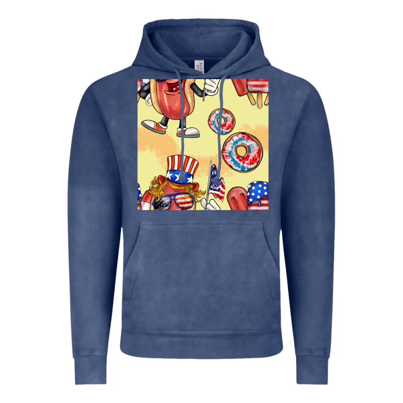 Patriotic Hotdog Ice Cream Donat Vintage Hoodie by BundleAndBundleShop | Teevron