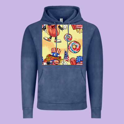 Patriotic Hotdog Ice Cream Donat Vintage Hoodie Designed By Bundleandbundleshop