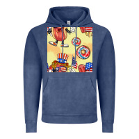Vintage Denim patriotic hotdog ice cream donat Vintage Hoodie - BundleAndBundleShop
