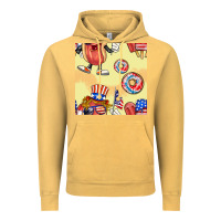 Vintage Mustard patriotic hotdog ice cream donat Vintage Hoodie - BundleAndBundleShop