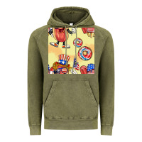 Vintage Olive patriotic hotdog ice cream donat Vintage Hoodie - BundleAndBundleShop