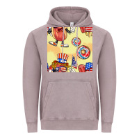 Vintage Zinc patriotic hotdog ice cream donat Vintage Hoodie - BundleAndBundleShop