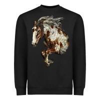 Black Mustang Horse Heavyweight Sweatshirt - LillyAllenDesigns