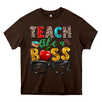 Chocolate Brown teach like a boss Heavy Core Tee - Zillion Design Studio