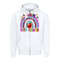 White 2 nd grade Zipper Hoodie - BundleAndBundleShop
