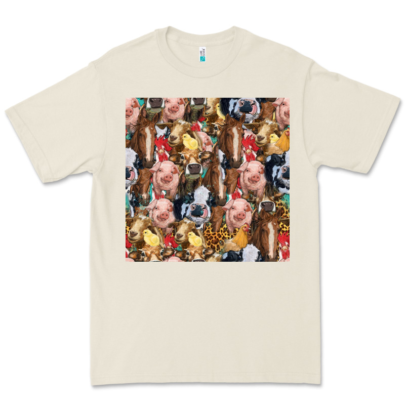 Western Farm Animals Seamless Pattern Premium Tee by HRA Design Shop | Teevron