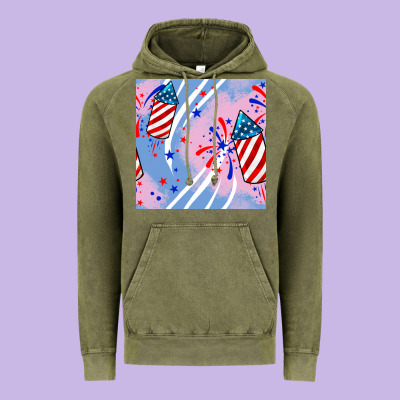 Patriotic Fireworks Vintage Hoodie Designed By Bundleandbundleshop