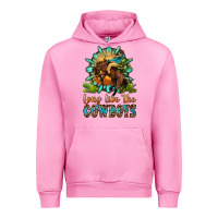 Fuchsia Pink long live the cowboys Urban Hoodie - OliviaCreatesArt