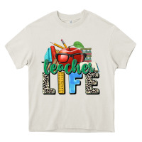 Cream teacher life Heavy Core Tee - Zillion Design Studio
