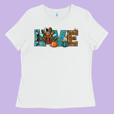 Love Thanksgivings Turkey Ladies Tee Designed By Ranaportraitstore