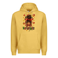 Antique Gold december girl christmas afro messy bun Premium Hoodie - texasbilliewilder