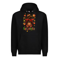Black december girl christmas afro messy bun Premium Hoodie - texasbilliewilder