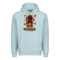 Blue Mist december girl christmas afro messy bun Premium Hoodie - texasbilliewilder