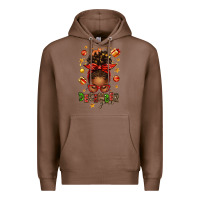 Chestnut december girl christmas afro messy bun Premium Hoodie - texasbilliewilder