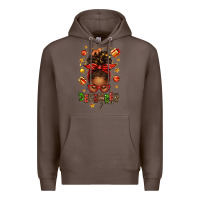 Coffee december girl christmas afro messy bun Premium Hoodie - texasbilliewilder