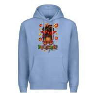 Colony Blue december girl christmas afro messy bun Premium Hoodie - texasbilliewilder