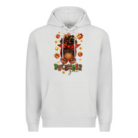 Dove Grey december girl christmas afro messy bun Premium Hoodie - texasbilliewilder