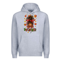 Heather Grey december girl christmas afro messy bun Premium Hoodie - texasbilliewilder