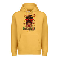 Mustard december girl christmas afro messy bun Premium Hoodie - texasbilliewilder