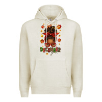 Oatmeal Heather december girl christmas afro messy bun Premium Hoodie - texasbilliewilder