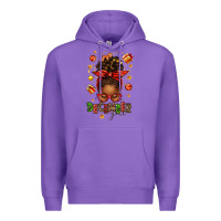 Purple december girl christmas afro messy bun Premium Hoodie - texasbilliewilder