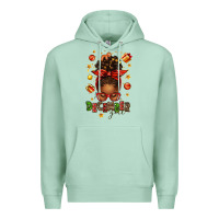 Seafoam december girl christmas afro messy bun Premium Hoodie - texasbilliewilder