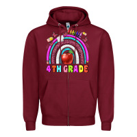 Burgundy 4 th  grade Zipper Hoodie - BundleAndBundleShop