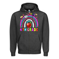 Charcoal Heather 4 th  grade Zipper Hoodie - BundleAndBundleShop