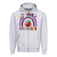Heather Grey 4 th  grade Zipper Hoodie - BundleAndBundleShop