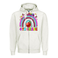 Oatmeal Heather 4 th  grade Zipper Hoodie - BundleAndBundleShop