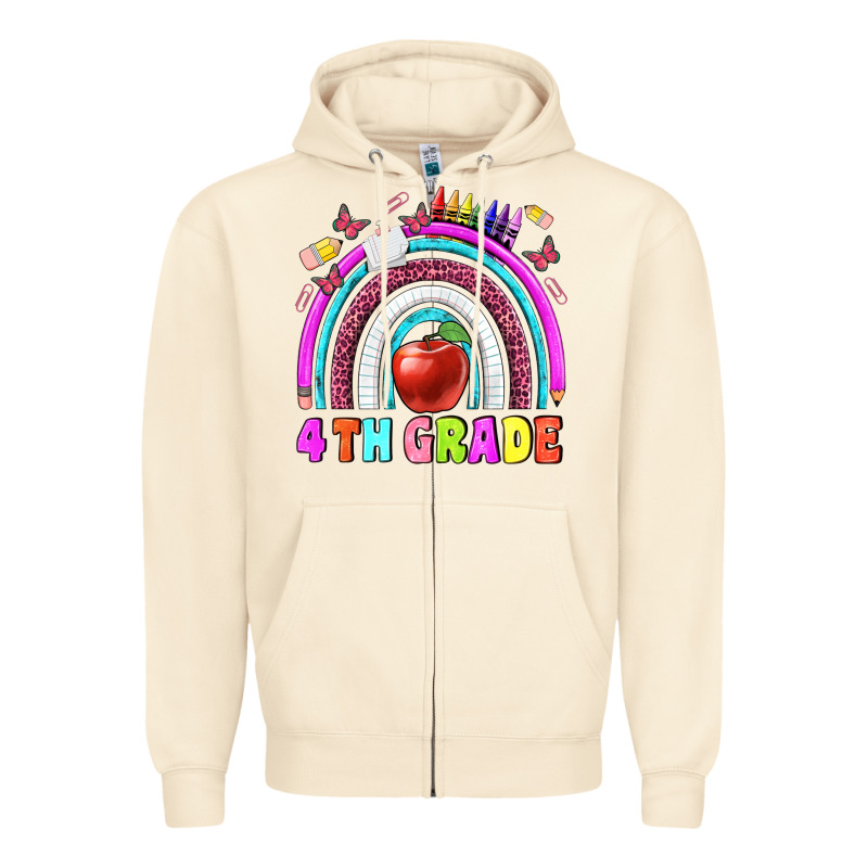 4 Th  Grade Zipper Hoodie by BundleAndBundleShop | Teevron